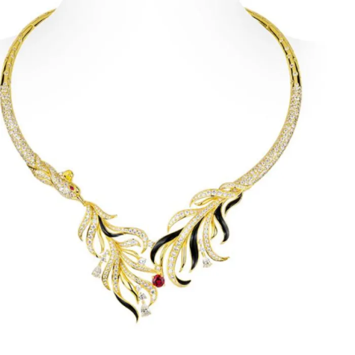 Authentic The Golden Phoenix Feather Torques Necklace