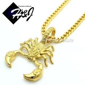 Authentic The Golden Arachnid Talisman: 18-36 Inch 5mm Cuban Curb Chain with Scorpion Pendant