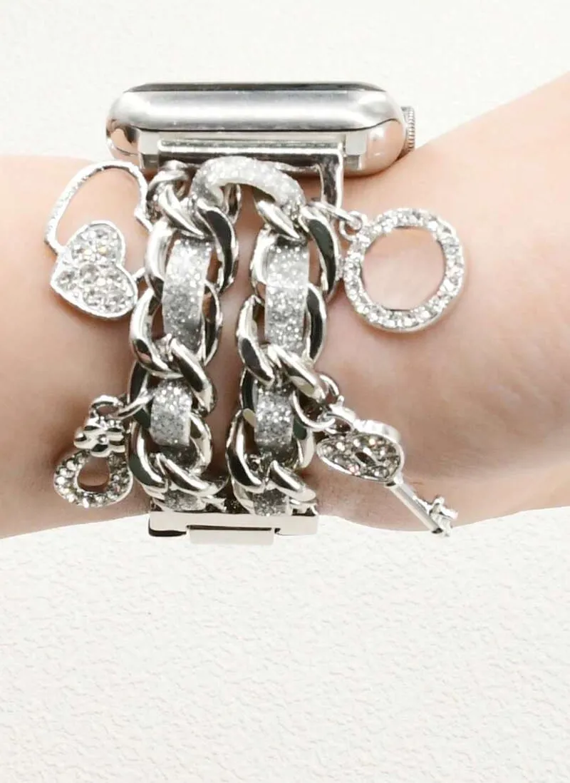Authentic Heartbeat of Devotion: Enchanted Leather Watch Band with Golden Heart