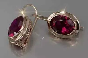 Authentic 3Ct Oval Cut Lab-Created Red Ruby Drop/Dangle Earrings 14K Yellow Gold Plated