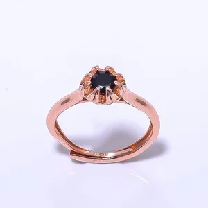 Authentic Emerald (Lab-Created) Rose Gold Plated Ring s.Adjst RC7375-7
