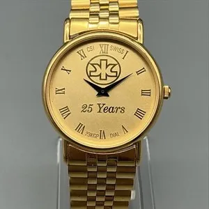 Authentic Timeless Vigilance - 31mm Gold-Toned Watch for Men, 25 Years of Swiss Precision