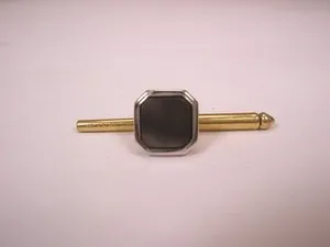 Authentic SINGLE(1) 5/16" Gray MOP Gold Plated Vintage Formal Tuxedo Prom Shirt Stud c199