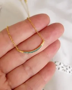 Authentic Shivam 925 Silver Necklace 18k Gold Plated With Authentic Blue Topaz Stones
