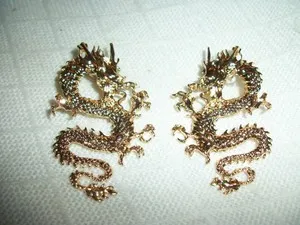 Authentic Embracing the Inferno: Fiery Dragon Earrings