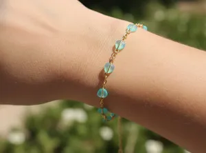 Authentic Elegant Bracelet Gold Plated Turquoise Heart Designer Bracelet For Women