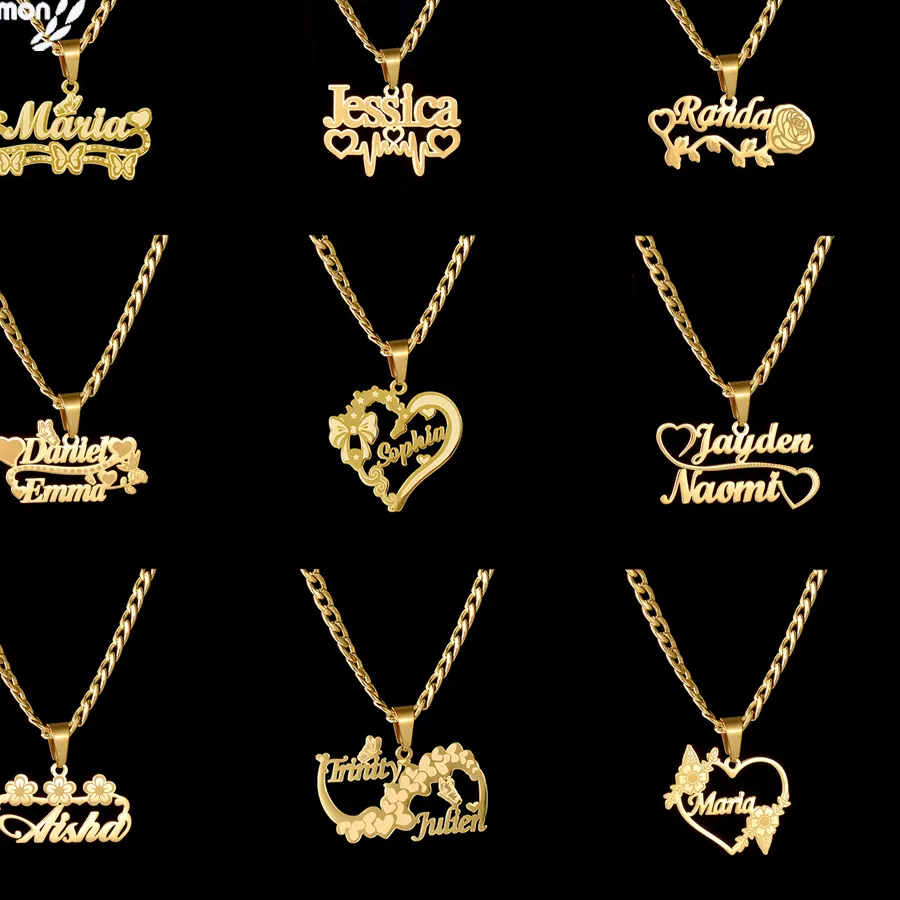 Authentic Celestial Whisper: Custom Name Pendant on Luminous White‑Plated Chain