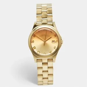 Authentic Marc by Marc Jacobs Henry MBM3135 Champagne Dial Gold Plated