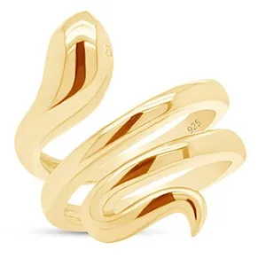 Authentic The Sovereign Serpent Coil: 14K Gold-Plated Sterling Silver Ring