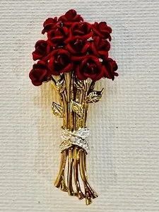 Authentic The Eternal Bloom Crimson Rose Brooch