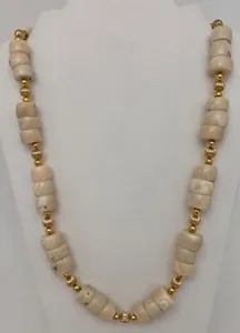 Authentic The Celestial Meridian: White Coral and Gold-Plated Totem Necklace