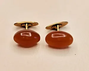 Authentic Gold plated cufflinks with amber USSR