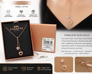 Authentic Rose Gold Heart Lariat Talisman – Crystal Embrace of Love