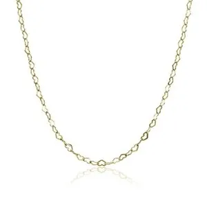 Authentic Heart Link Chain Necklace in Gold Plated Silver, 18 Inches