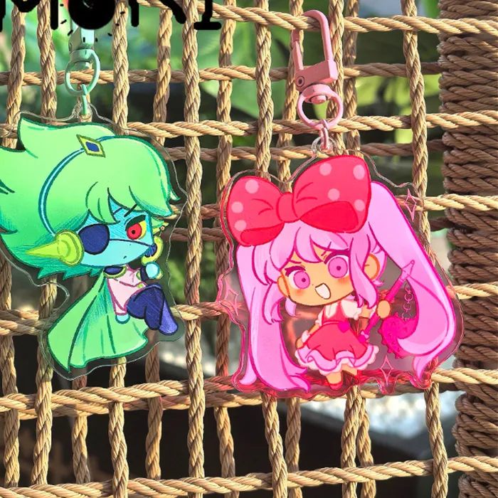 Authentic Game OMORI Spaceboy Sweetheart Cosplay Keychain Kawaii Acrylic Pendant Keyring Key Chain 2Pcs/set Bag Accessory Ornament Prop