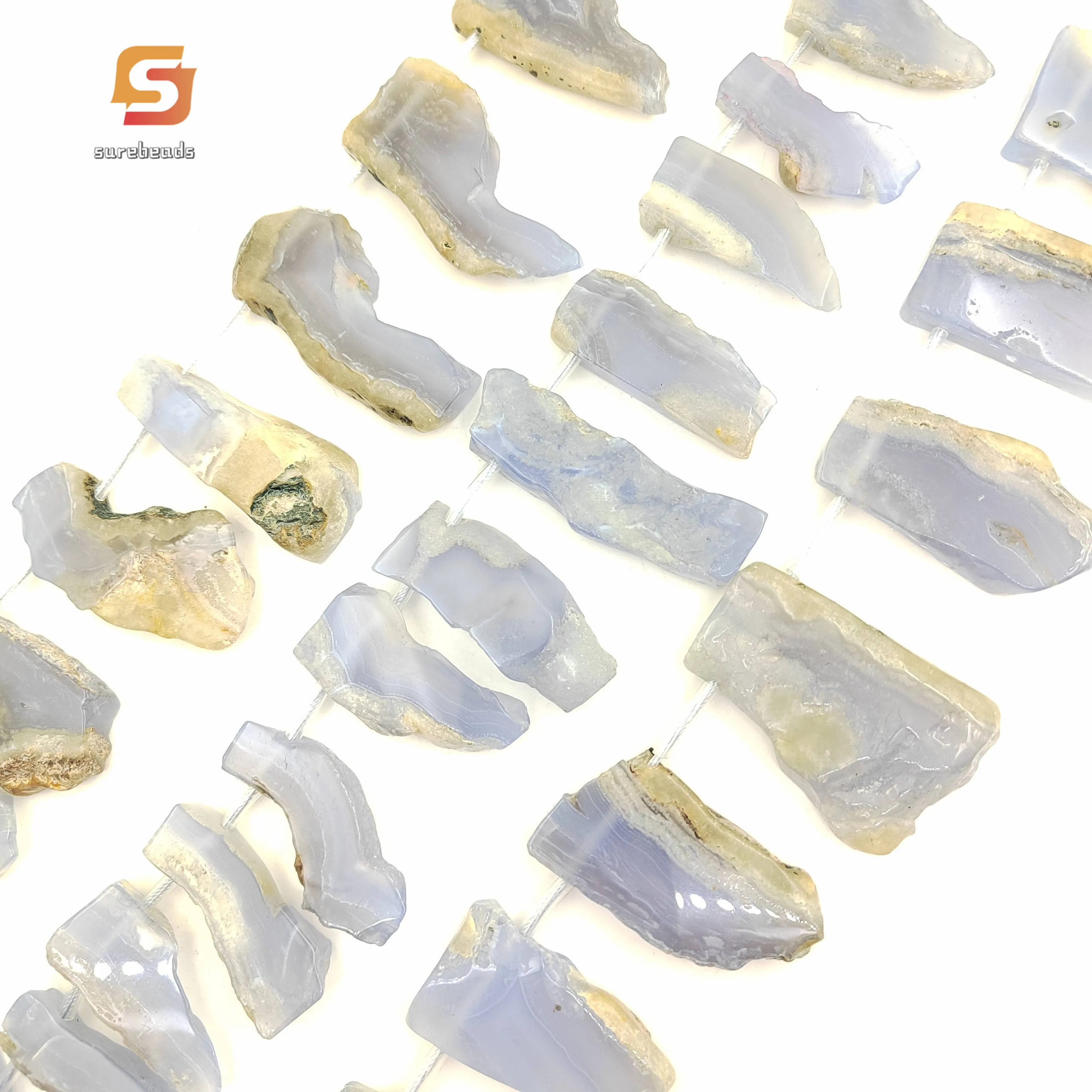 Authentic Whispering Skies: Natural Blue Lace Agate Raw Slabs