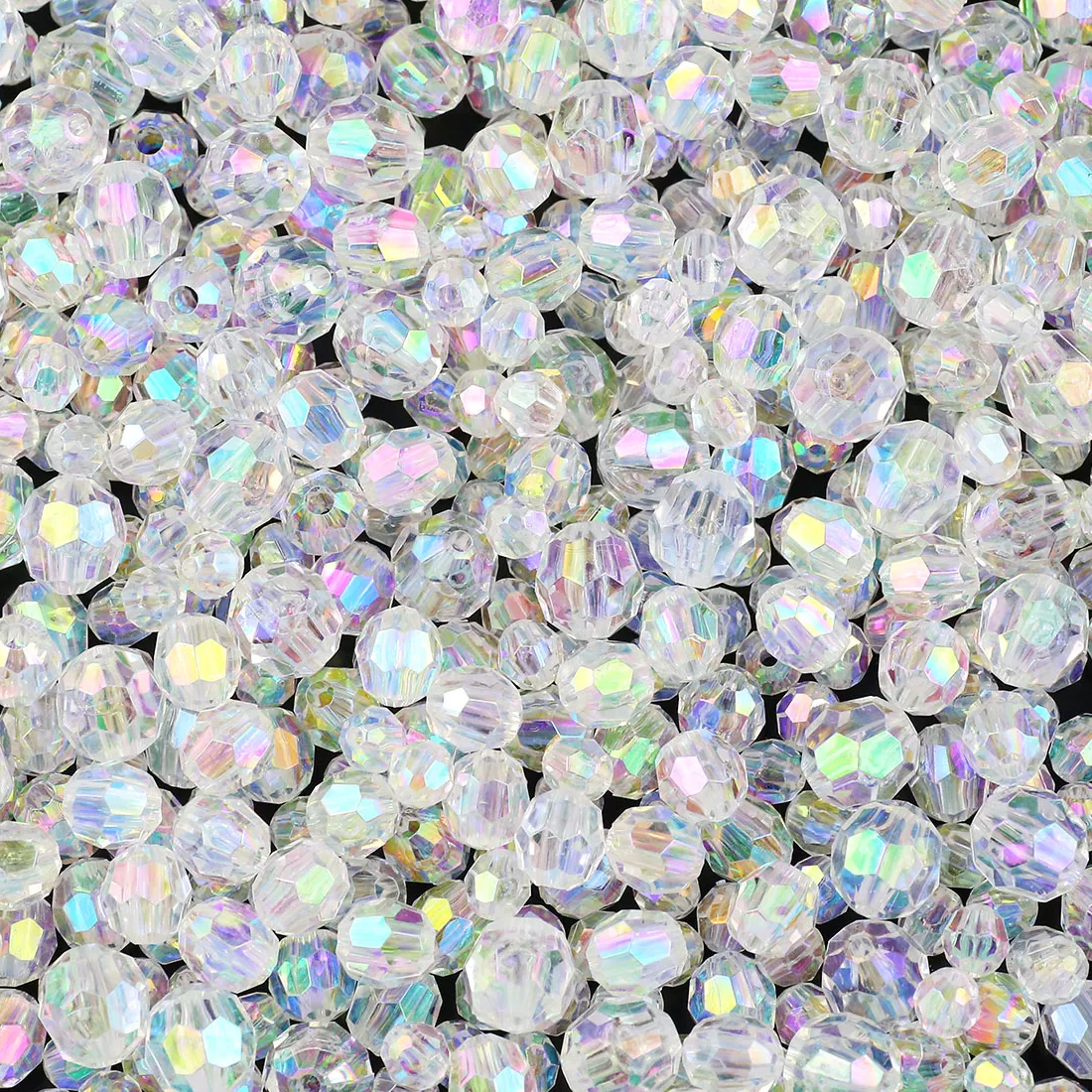 Authentic 200- 50Pcs 6 8 10Mm Acrylic Ab Color Faceted Oval Spacer Loose Beads For Jewelry Making Diy Bracelets Necklaces Craft Supplies
