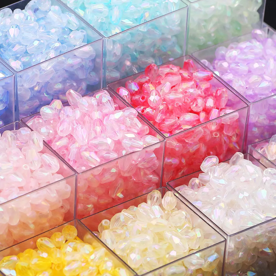 Authentic 200- 50Pcs Teardrop Pear Shape Faceted Crystal Glass 6X9Mm Loose Spacer Beads For Jewelry Making Diy Bracelet Necklace Findings