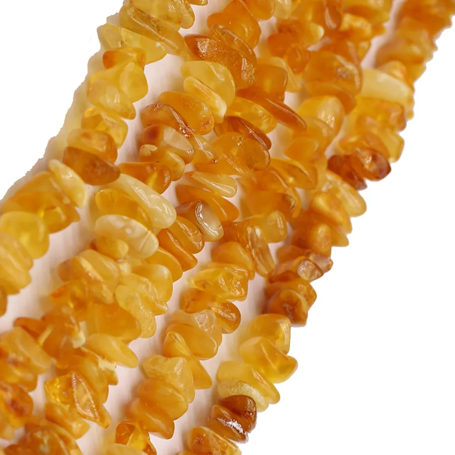 Authentic 38cm Natural Amber Stone Beads Irregular Freeform Chip Yellow Gravel Beads For Jewelry Making DIY Necklace Bracelet 10x6mm