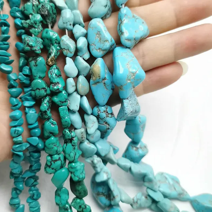 Authentic Freeform Gravel Natural Turquoises Stone Beads In Loose 15" Strand 5-8/8-18MM Pick Color For Jewelry Making