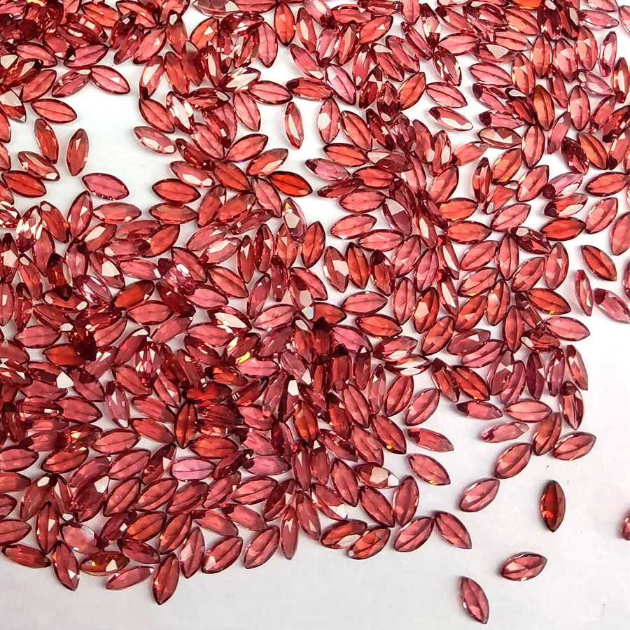 Authentic 50pcs Marquise Facet 4x8mm-5x10mm Real Natural Stone Mozambique Red Garnet Eye Clean Semi-precious Loose Gemstone For Jewelry