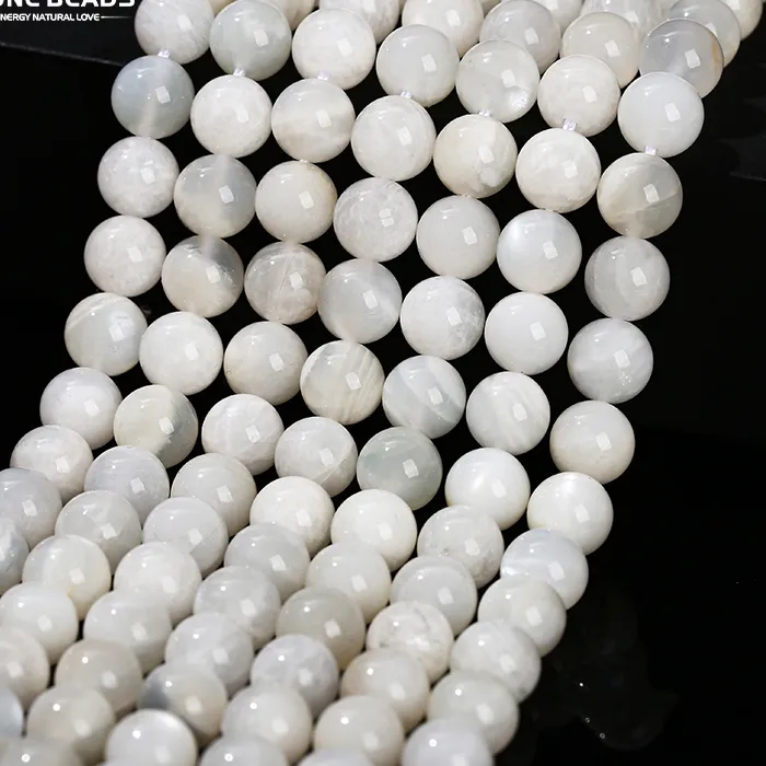 Authentic 3A Natural Stone White Moonstone Bead Round Loose Spacer Shiny Bead 6 8 10mm For Jewelry Making Diy Necklace Bracelet Accessory