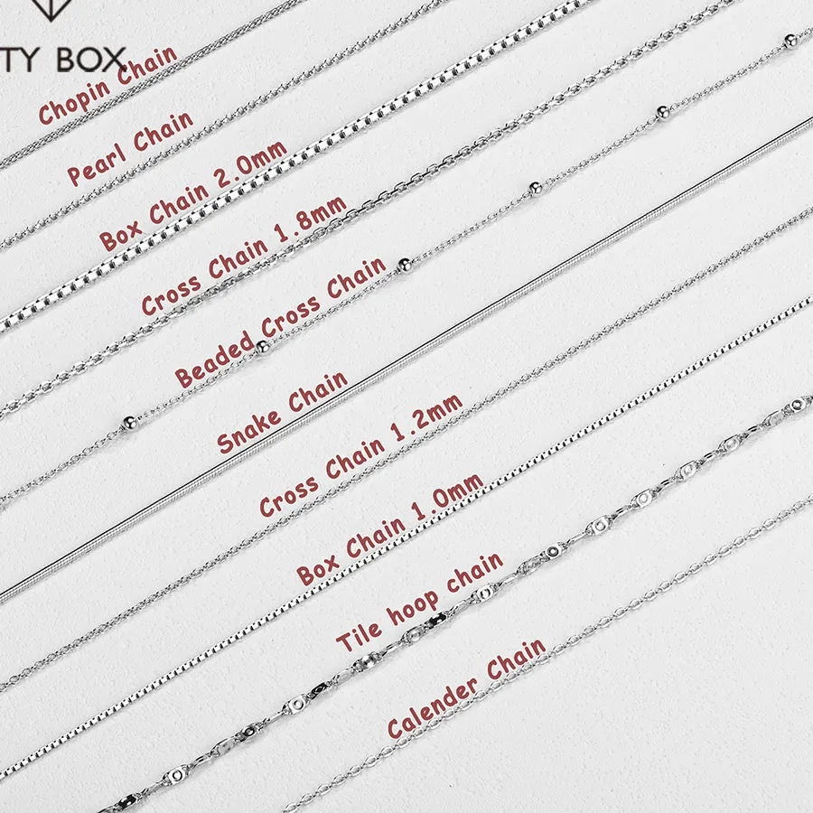 Authentic MINTYBOX S925 Sterling Silver Multiple Options Necklace for Women Men Simple Beads Choker Shiny Delicate Chain Fine Jewelry