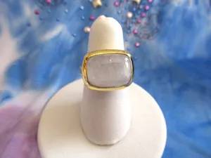 Authentic The Celestial Luminary: 14Kt Gold Plated Rainbow Moonstone Sacred Ring Size 7