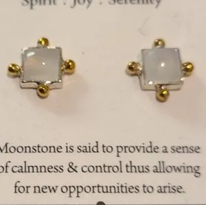 Authentic Moonlit Fertility Guardian: 14K Gold Plated Sterling Silver Moonstone Gemstones