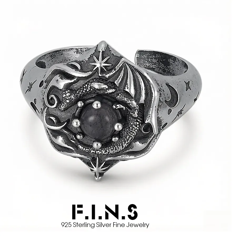 Authentic Moonlit Starlight: Sterling Silver Ring of Celestial Protection