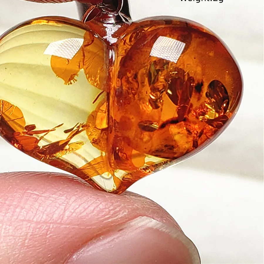 Authentic The Golden Leaf Heart Amber Talisman of Sacred Fertility and Renewal