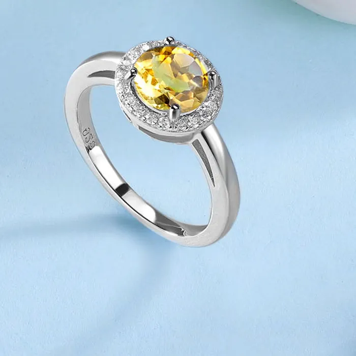 Authentic LAYA 100% 925 Sterling Silver Millennium Cut Vintage Gemstone Natural Citrine Rings For Women Wedding Engagement Fine Jewelry