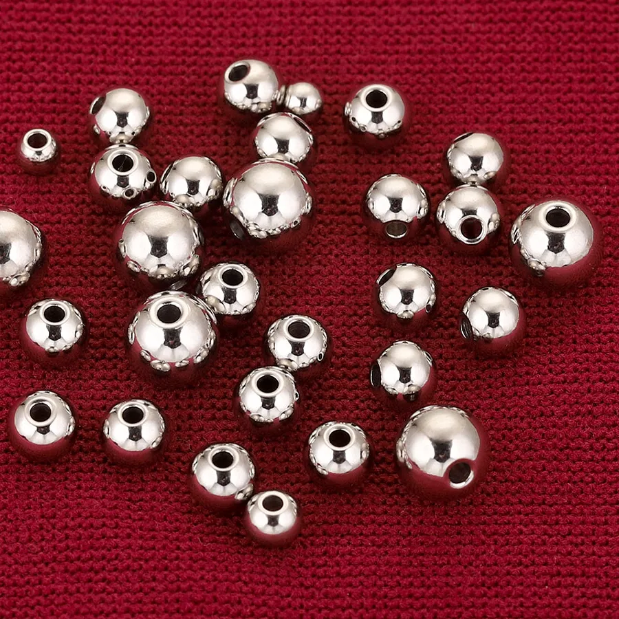 Authentic 20-100pcs Necklace Bracelet Round Bea Beads Loose Spacer Beads Materials DIY Jewelry Accessories Positioning