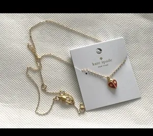 Authentic Kate Spade ANIMAL PARTY LADYBUG Gold Plated Red Enamel Stud Necklace. ! ❤️