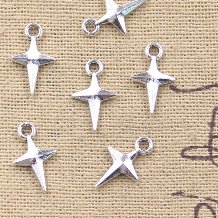 Authentic 30pcs Charms Polestar North Star 15x9mm Antique Silver Color Pendants DIY Crafts Making Findings Handmade Tibetan Jewelry