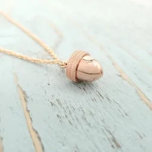 Authentic Nourish Life's Cycle: Acorn Capsule Pendant of Renewal