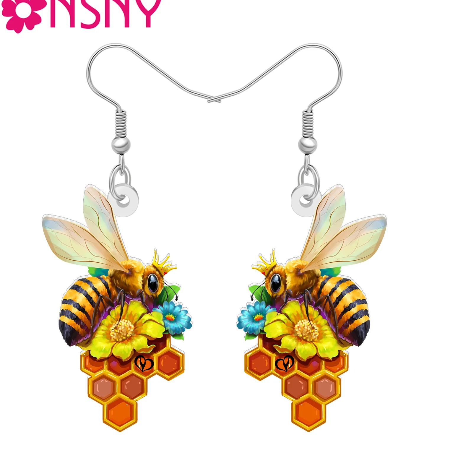 Authentic Celestial Nectar: Bumble Bee Dangle Earrings