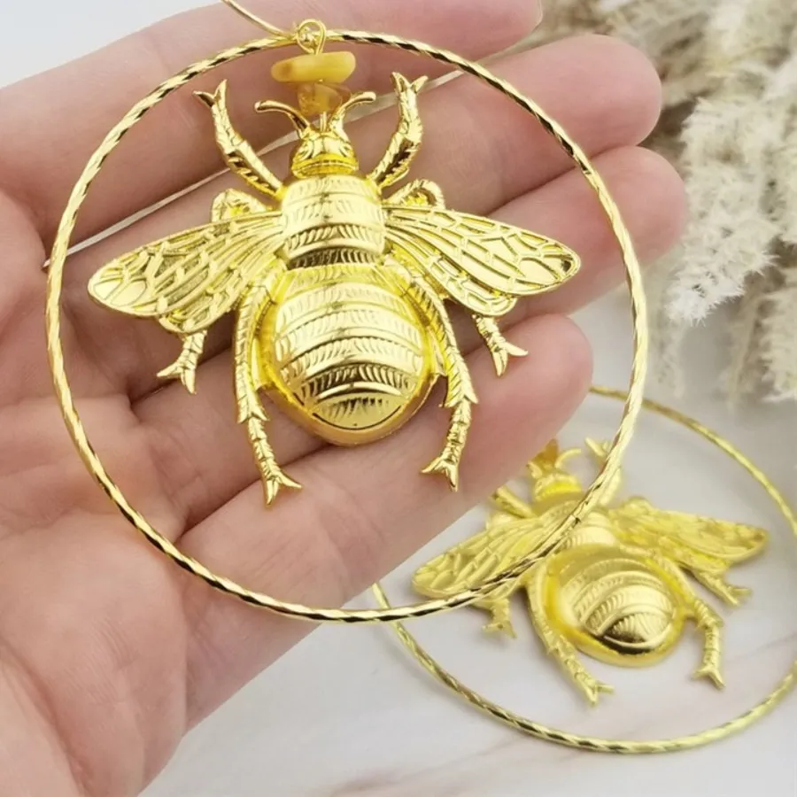 Authentic Bee Divine: Protective Wings of Abundance Pendant Earrings