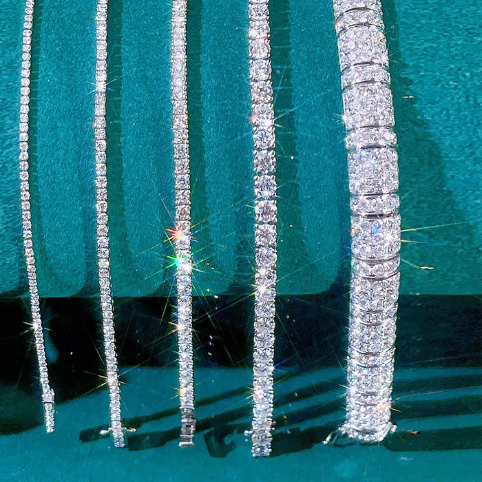 Authentic The Luminous Meridian: Moissanite Tennis Bracelet of Celestial Light