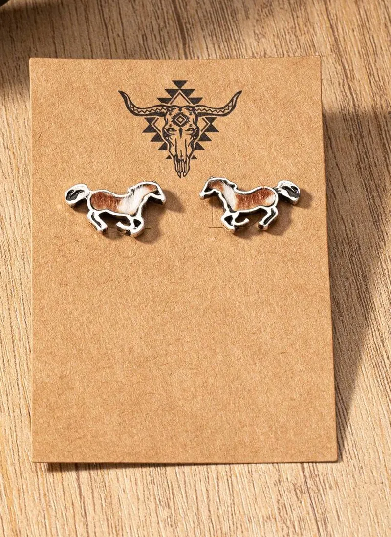 Authentic Equine Spirit Gold-Plated Studs: A Talisman of Boundless Freedom