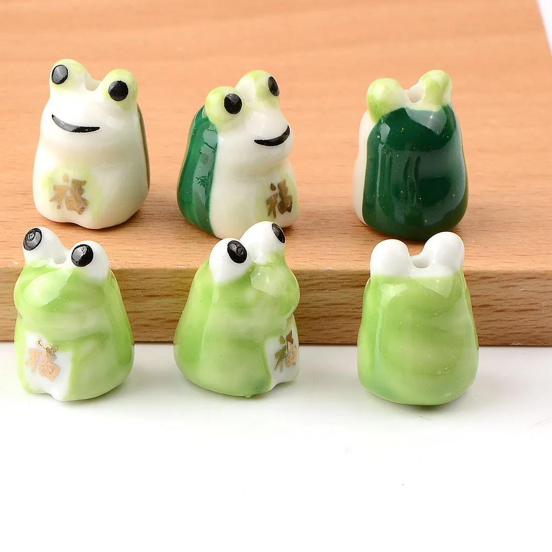 Authentic Emerald Guardians of Abundance: Ceramic Frog Totem Charms