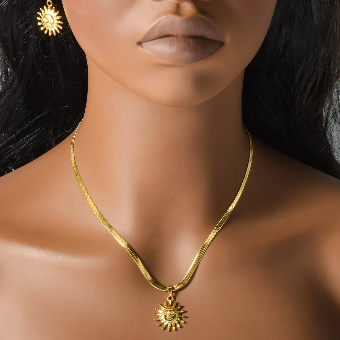 Authentic Moonlit Harmony: Celestial Elegance in 18K Gold-Plated Elegance