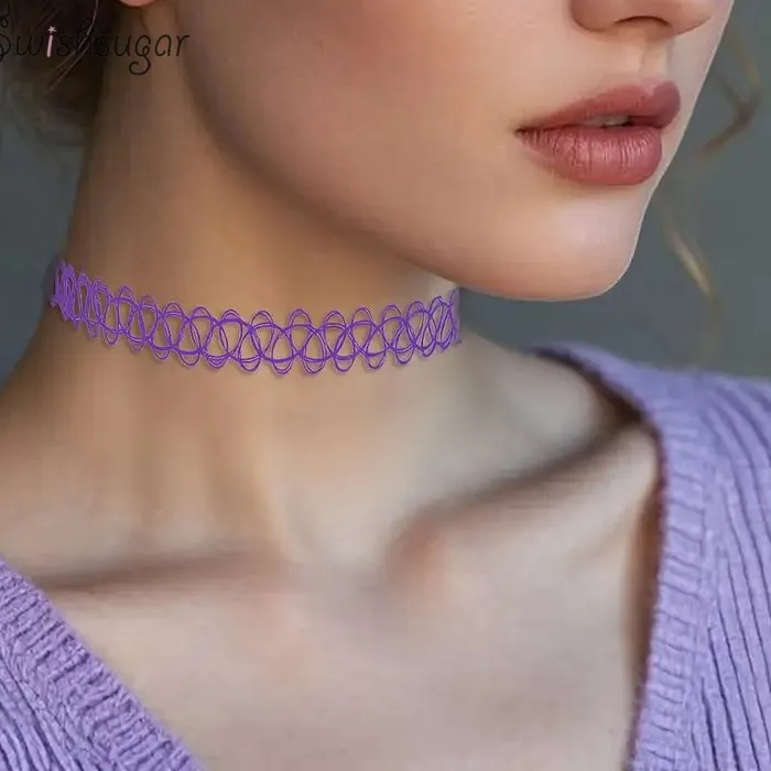 Authentic The Ethereal Web of Shadows: Dual Harmonic Choker Set