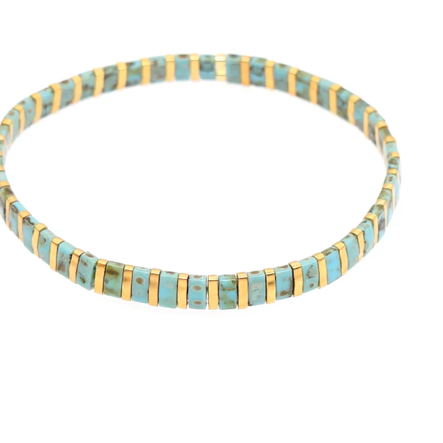 Authentic Go2Boho Couple Bracelet Jewelry Sets Crystal Miyuki Tila Beaded Green Bracelets Jewellery Lovers