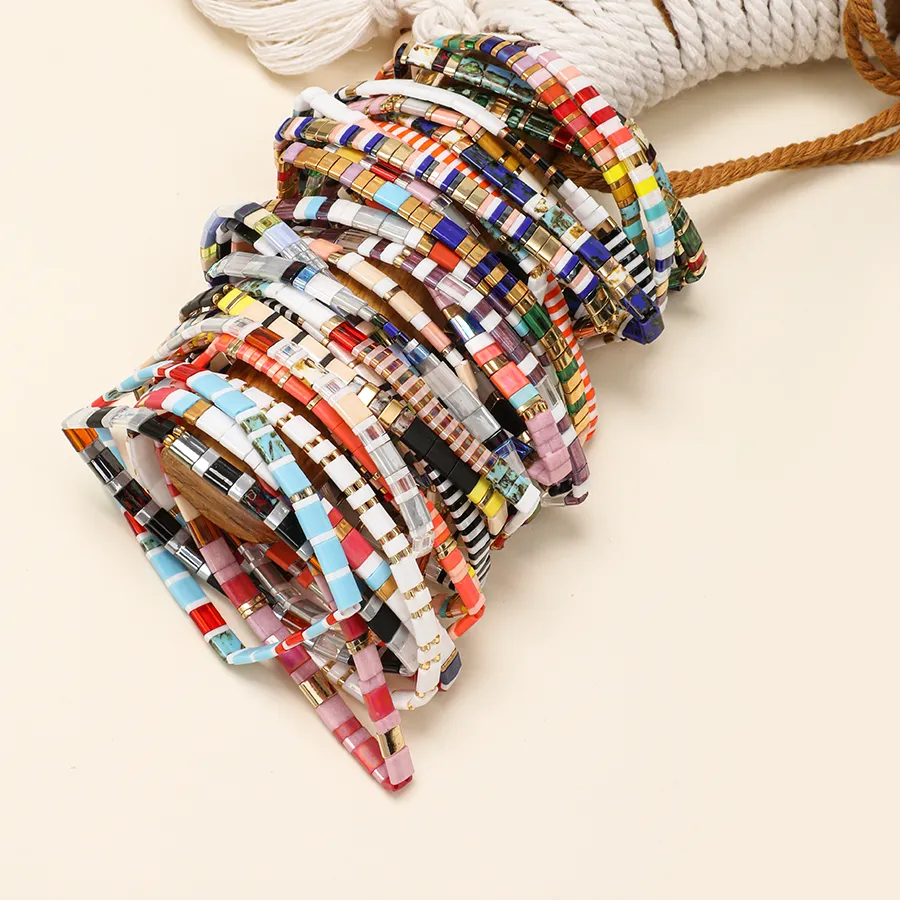 Authentic Zmzy Wristlet Bohemian Tila Beads Bracelet Handmade Colorful Beads Mexican Jewelry Christmas For Friend