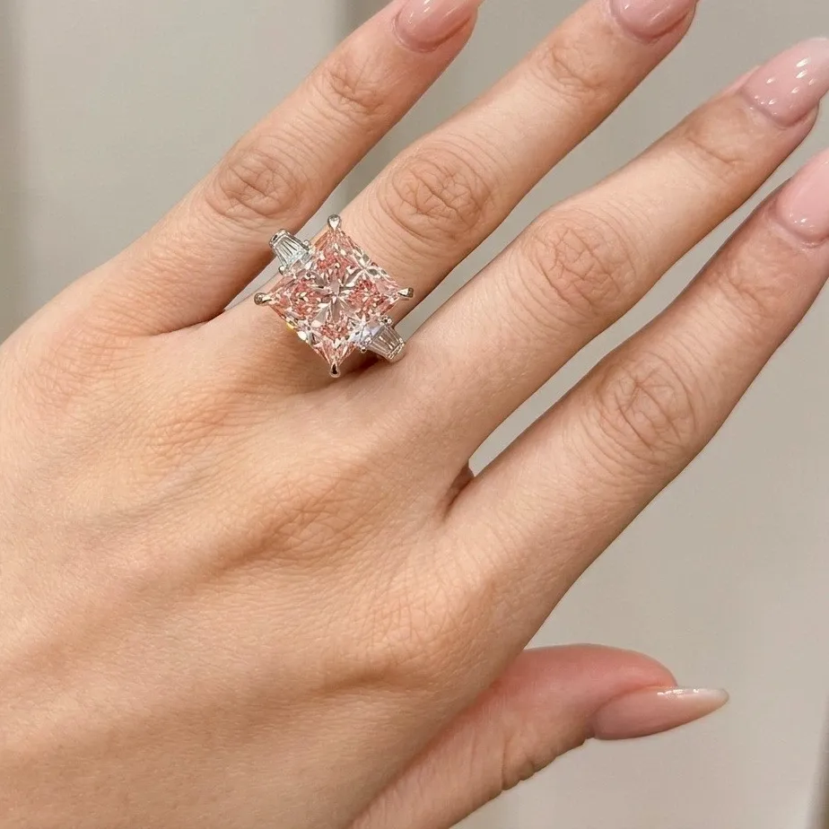 Authentic The Celestial Trilogy of the Rosy Dawn: 10CT Lab-Grown Pink Diamond Ring in 950 Platinum