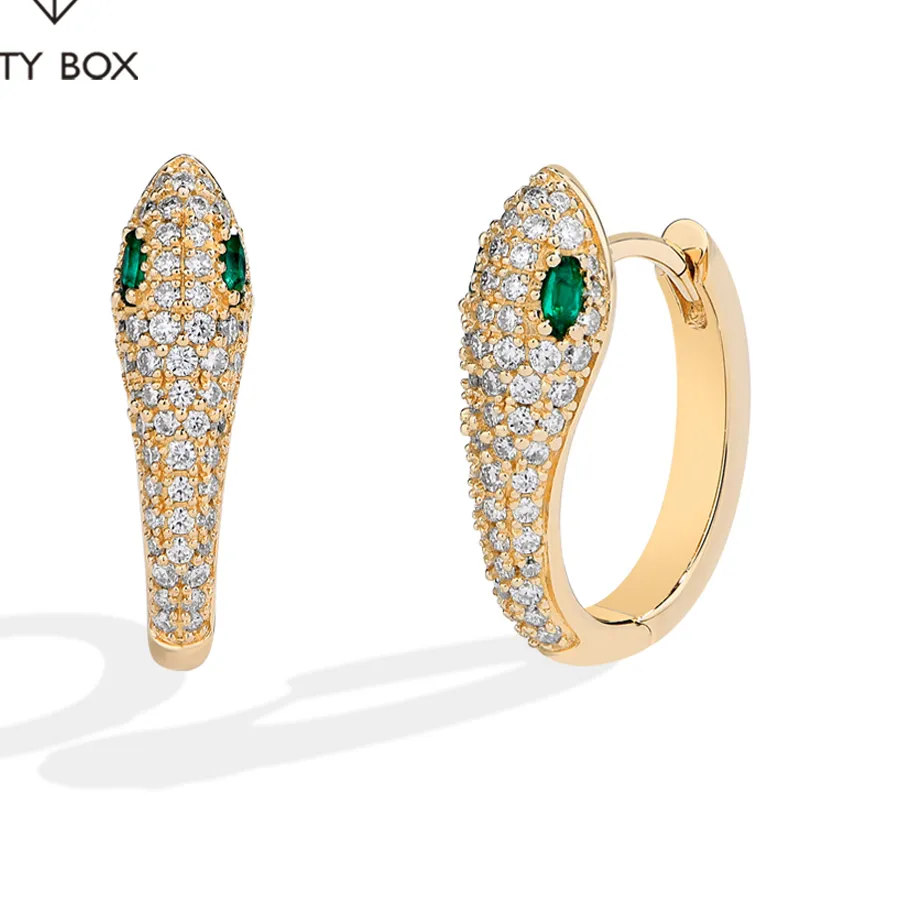 Authentic MINTYBOX Snake Hoop Lab Diamond Earring S925 Sterling Silver Moissanite Drop Earrings for Women Fine Jewelry Birthday