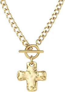 Authentic Shield of Divine Protection: 14K Gold Plated Cross Pendant