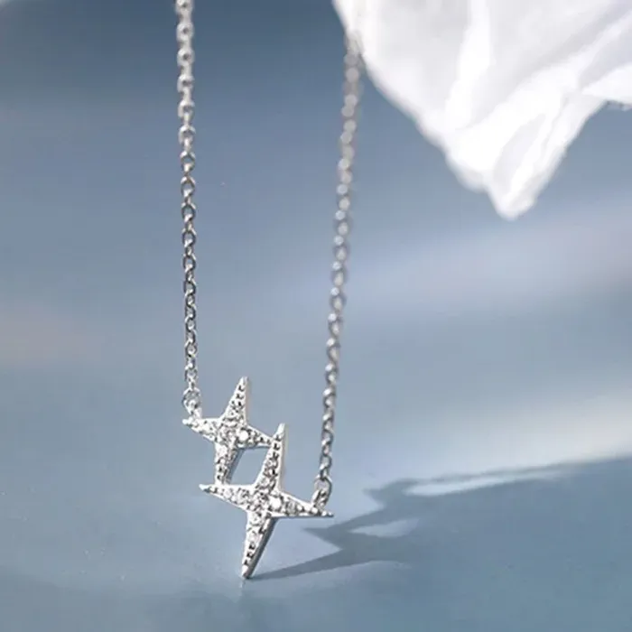 Authentic The Dual North Star Celestial Talisman In Radiant Gold- Plated Silver