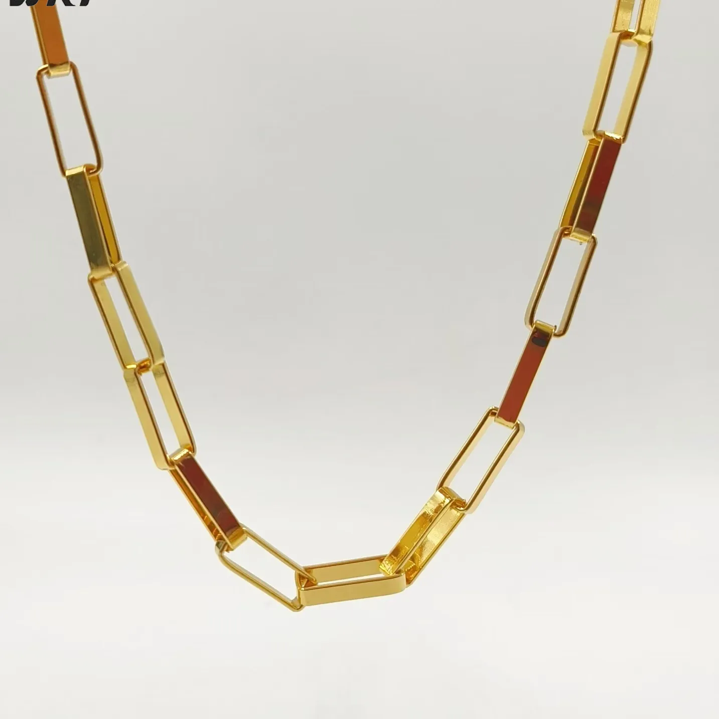 Authentic WT-BC221 Big Wide Hand Made With 18k Real Gold Plated Resist Tarnishable Link Chain For Women Jewelry Design